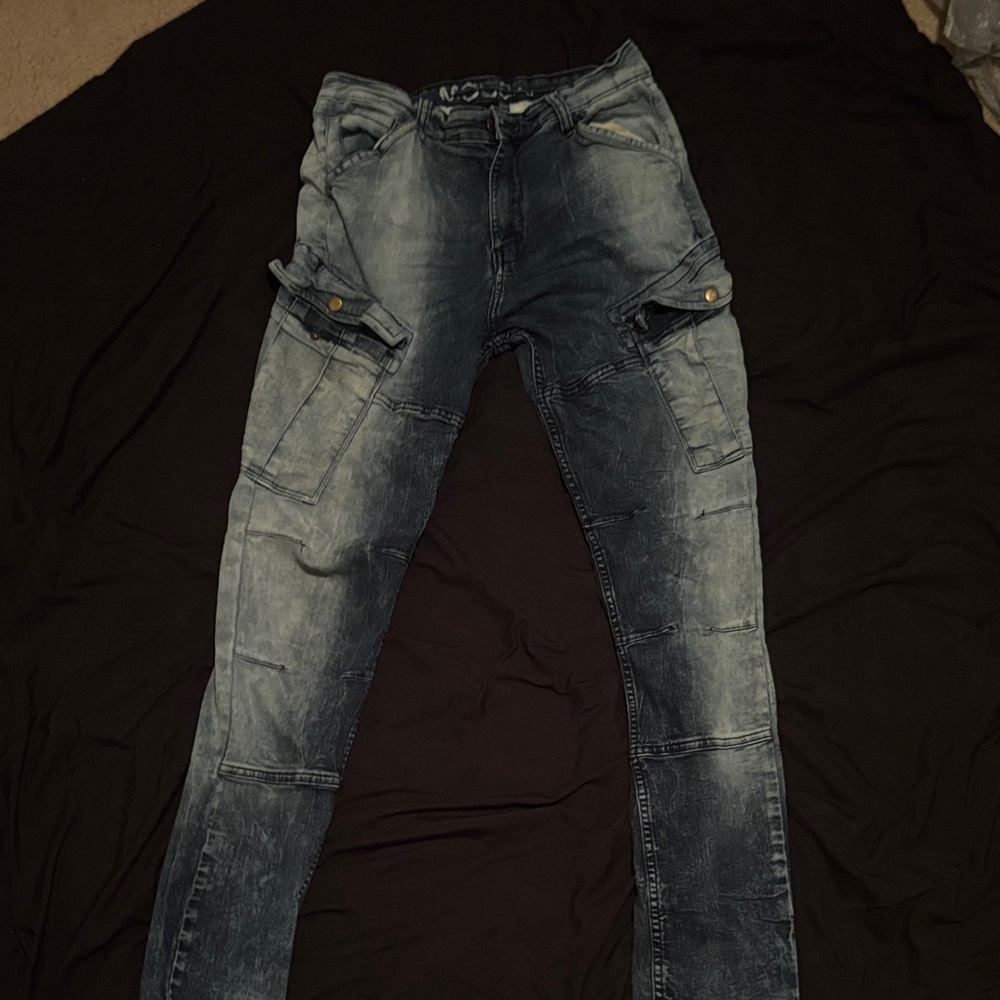 Men's Blue Cargo Jeans